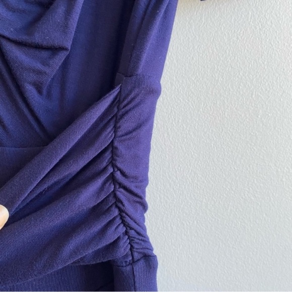 Anthropologie Jumpsuit Romper Wide Leg Stretch Flowy Palazzo Pant Tie Waist Ruch - Picture 11 of 13